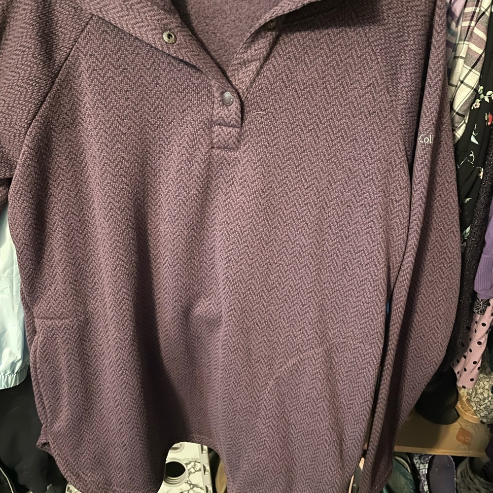 Columbia Deep Purple Fleece Top/Hooded Sweatshirt
